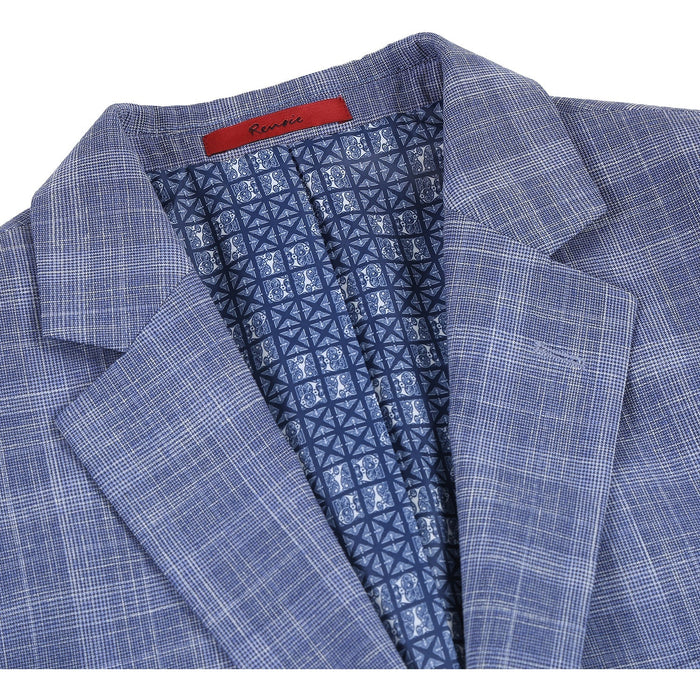 Men's Slim Fit Checked Suit by Renoir
