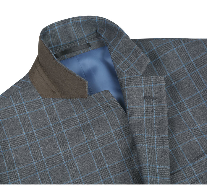 Men's Classic Fit Two Piece Windowpane Suit