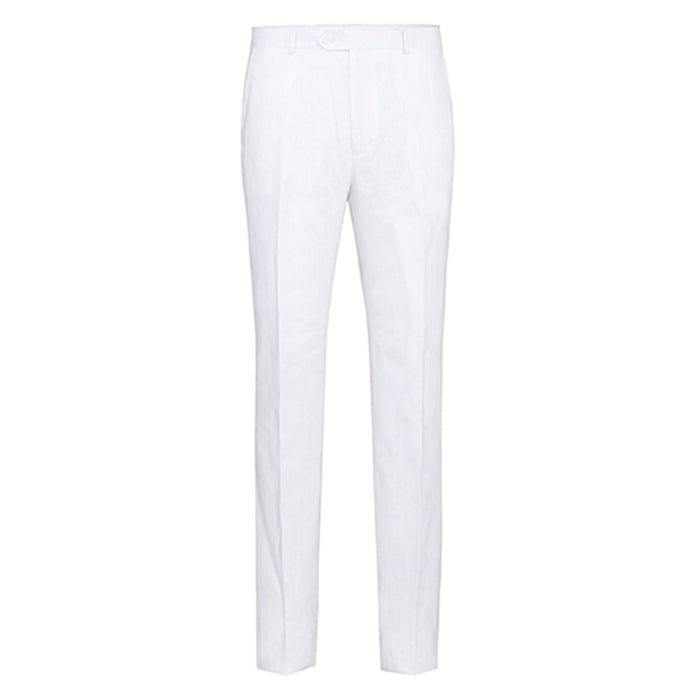 Men's White Linen Suit with Notch Lapel