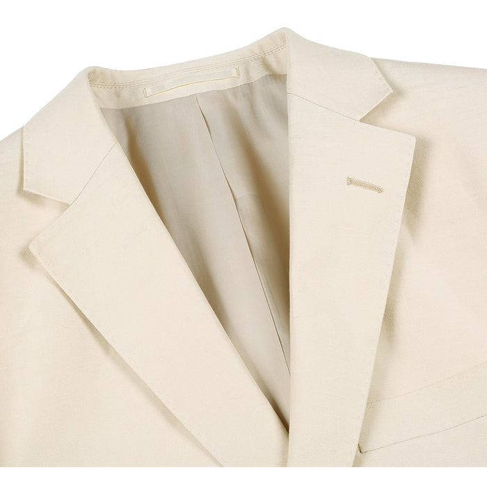 Slim Fit Checked Linen Suit 611-6 by Renoir