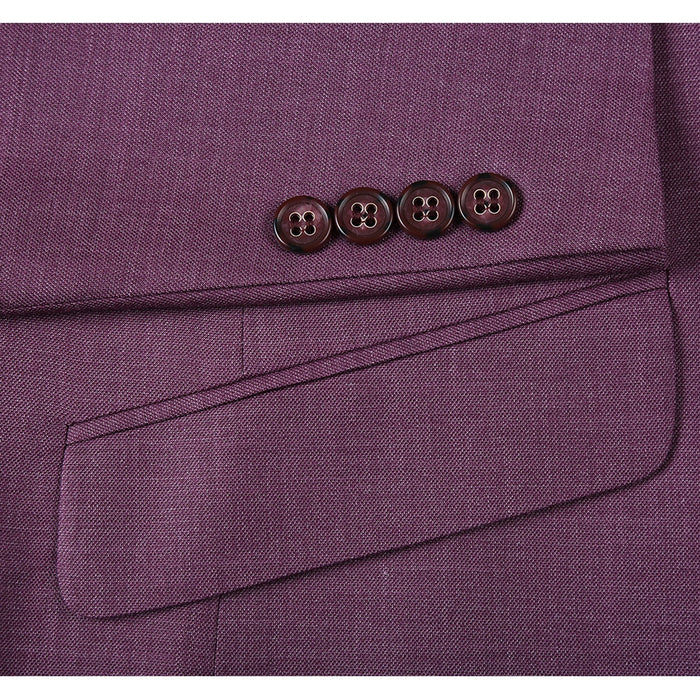 Men's Slim Fit Berry Suit with Notch Lapel