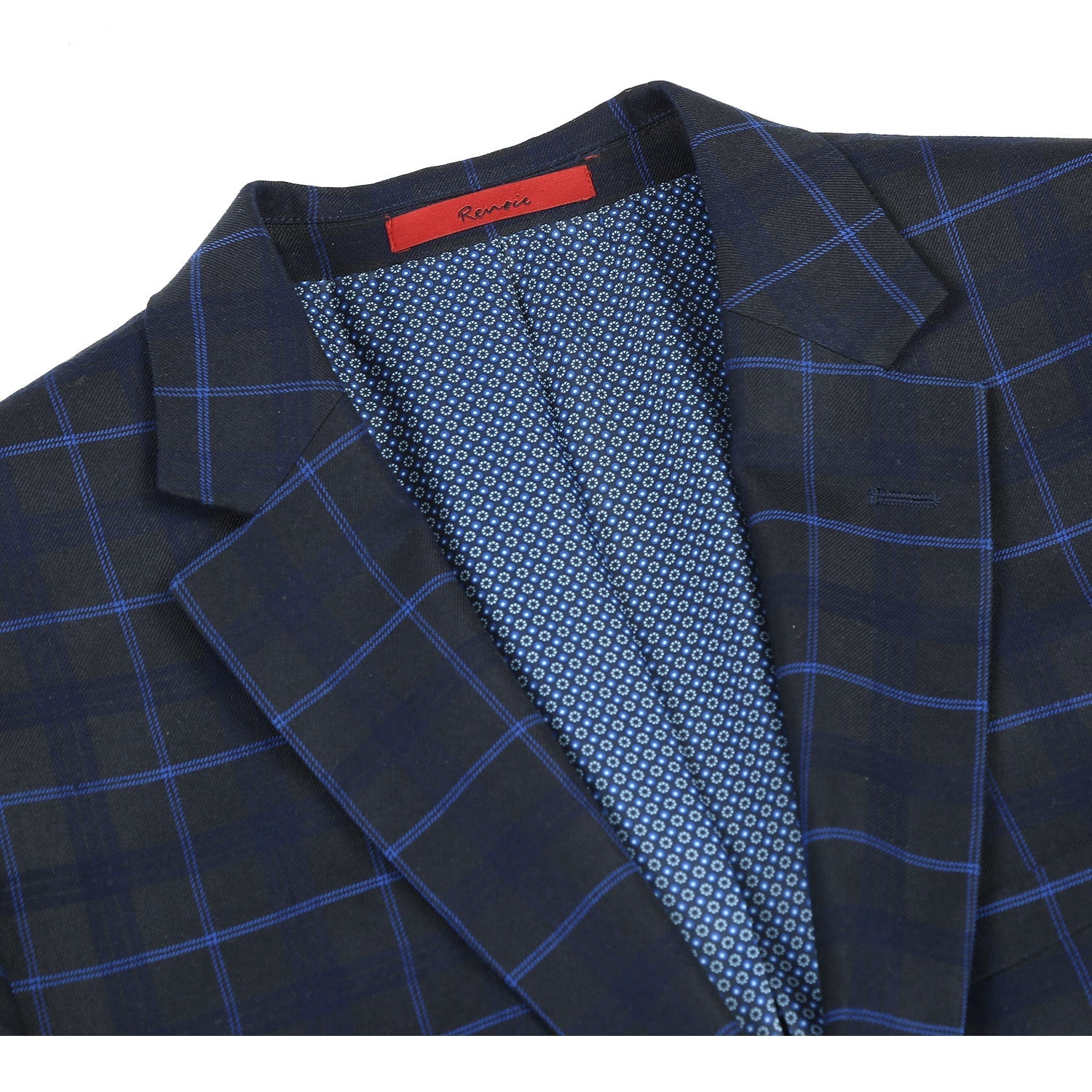 Men's Checked Classic Fit Suit by Renoir