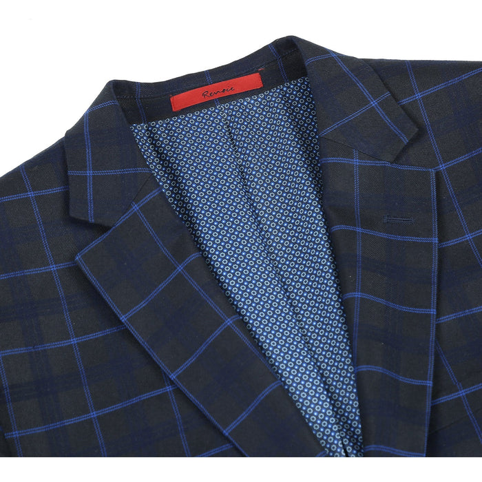 Men's Checked Classic Fit Suit by Renoir