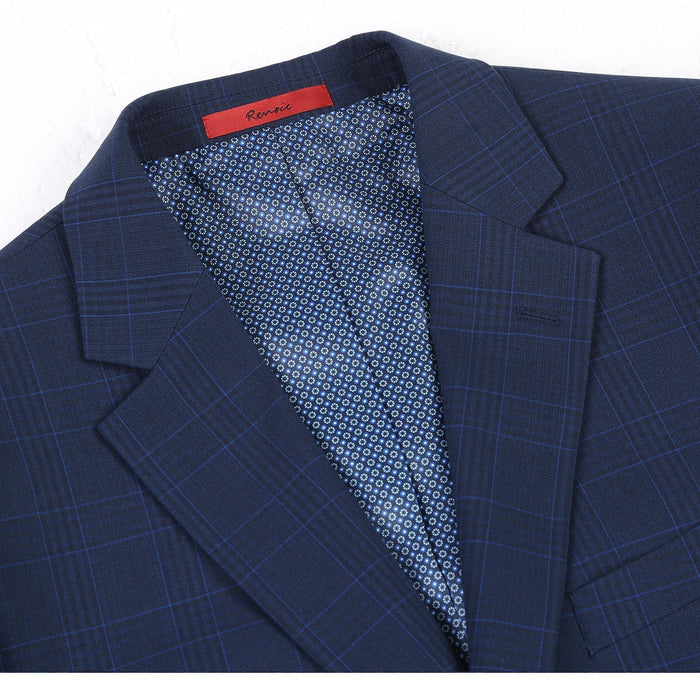 Men's Checked Classic Fit Suit by Renoir