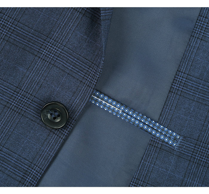 3-Piece Classic Windowpane Suit by Renoir