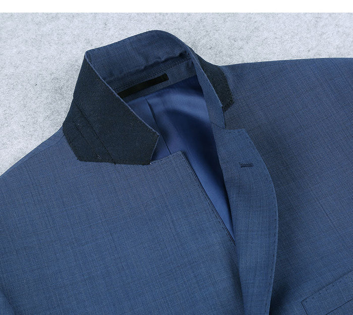 Wool Slim Fit 2 Piece Suit in Blue