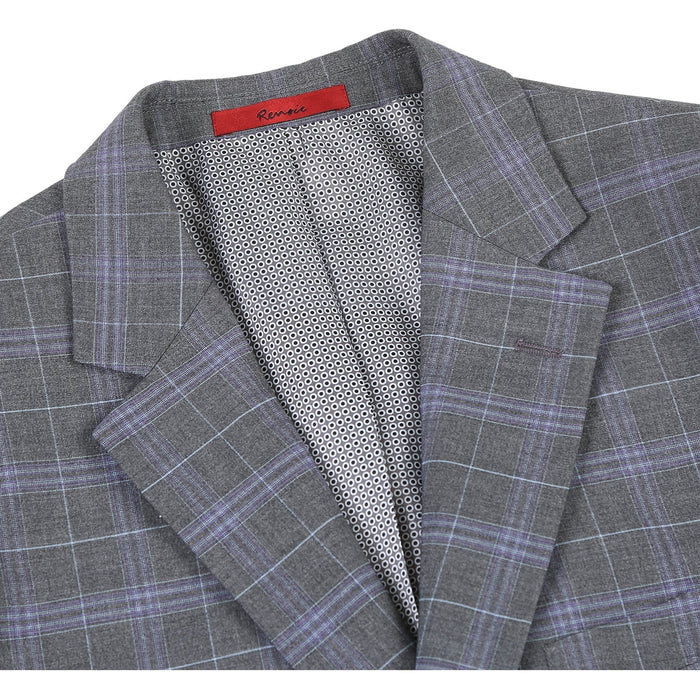 Men's Classic Fit Checked Suit by Renoir