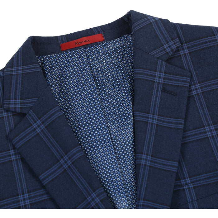 Men's Slim Fit Checked Suit 293-22 by Renoir