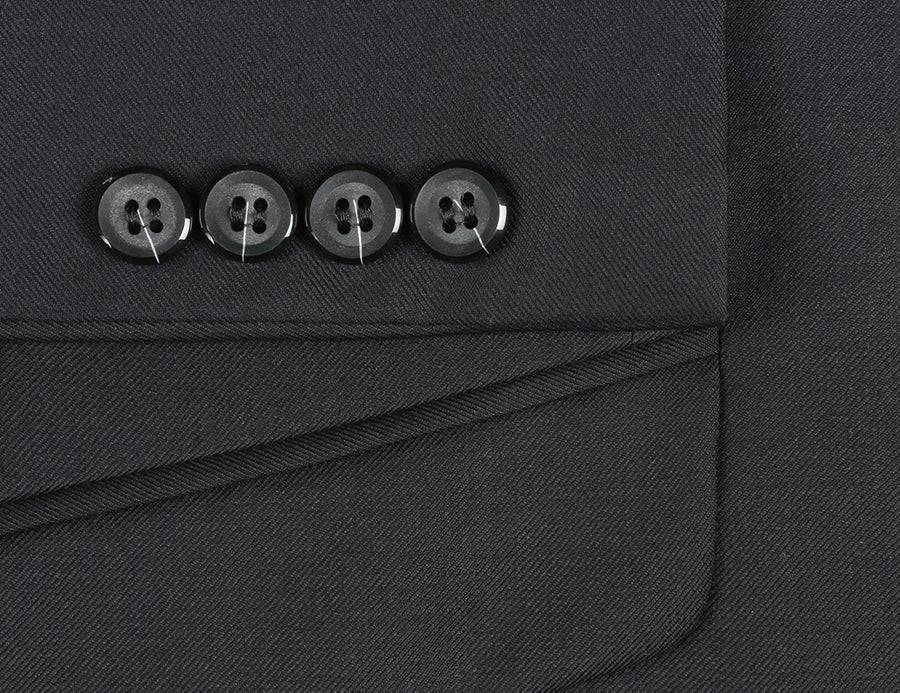 Bevagna Black Wool 2 Piece Suit Regular Fit