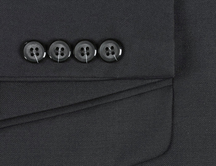 Bevagna Black Wool 2 Piece Suit Regular Fit