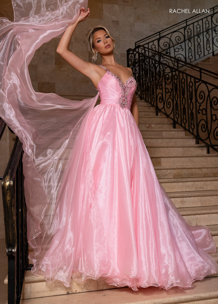 Rachel Allan 50342 One Shoulder A-line Slit Gown