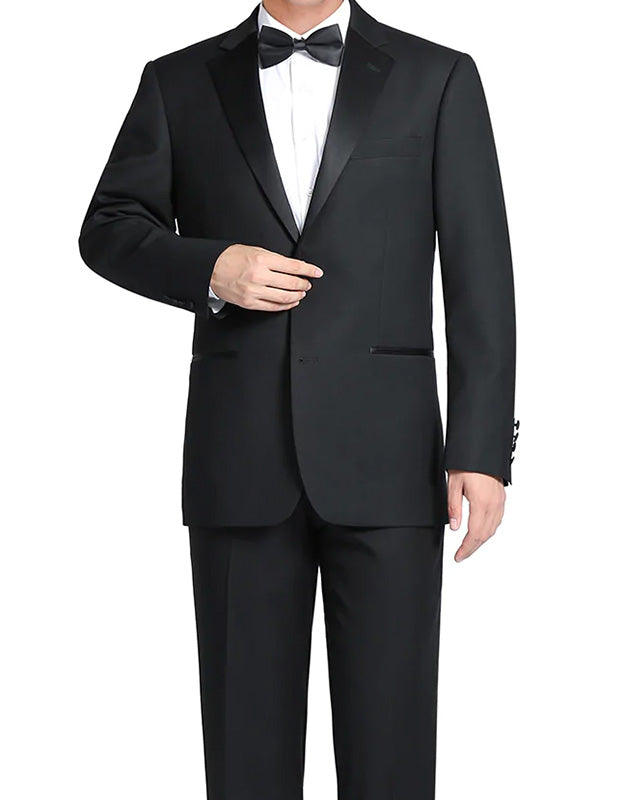 Classic Black Regular Wool Tuxedo Suit