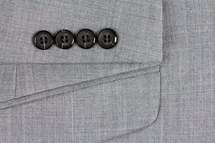 Bevagna Light Gray Wool Pick Stitched Suit