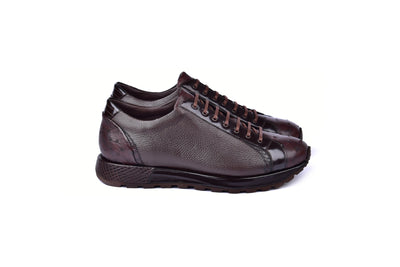 C0013043-5581 Genuine Ostrich Fashion Sneaker-Brown