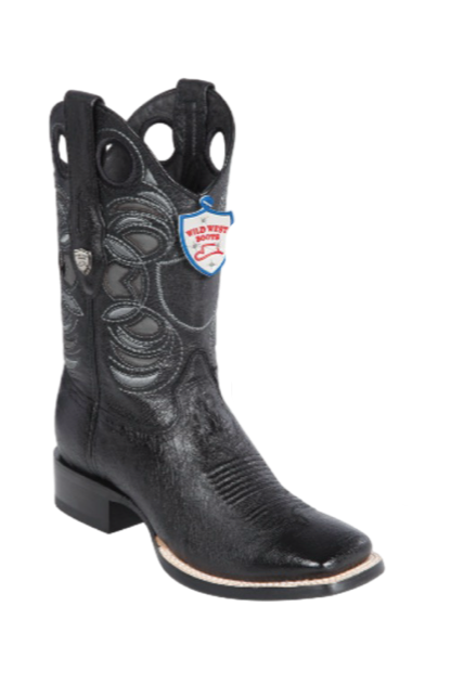 Wild West Ostrich Panza Square Toe Boots