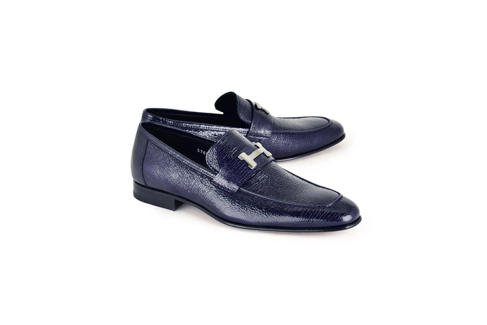 C02001-5760V H buckle Vita Calf Skin- Navy