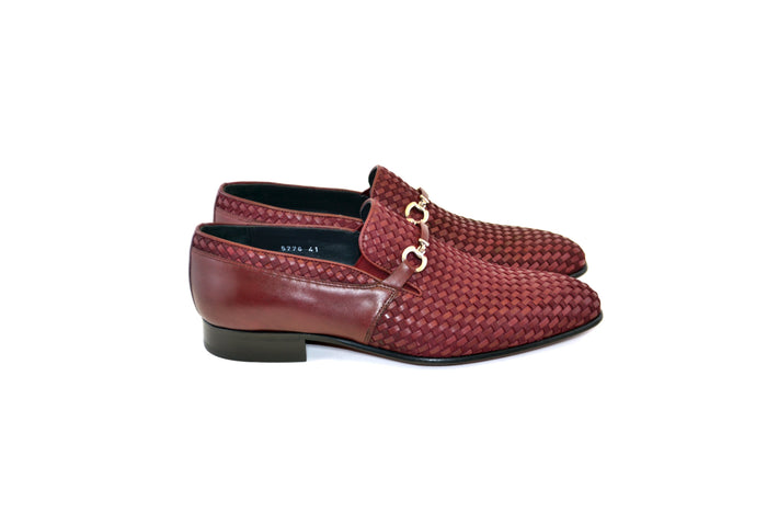C0222-5776 hand Made Woven Loafer Burgundy