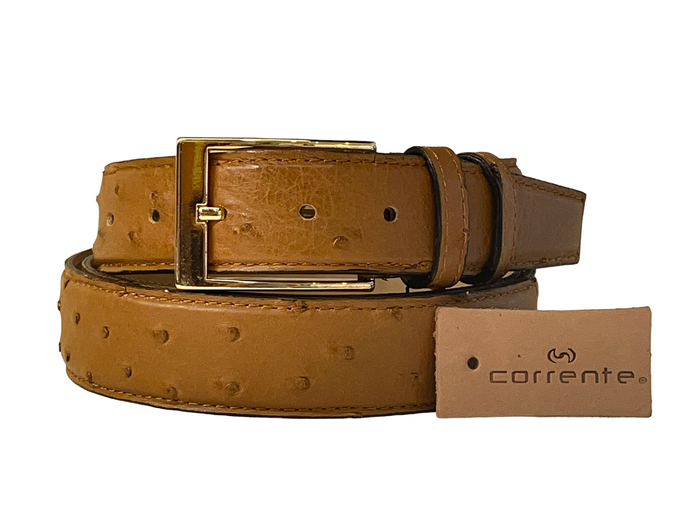 CBelt -Genuine Ostrich Belt- Tan