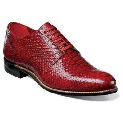 Stacy Adams Madison Anaconda Print Leather Shoes Red 00055-600