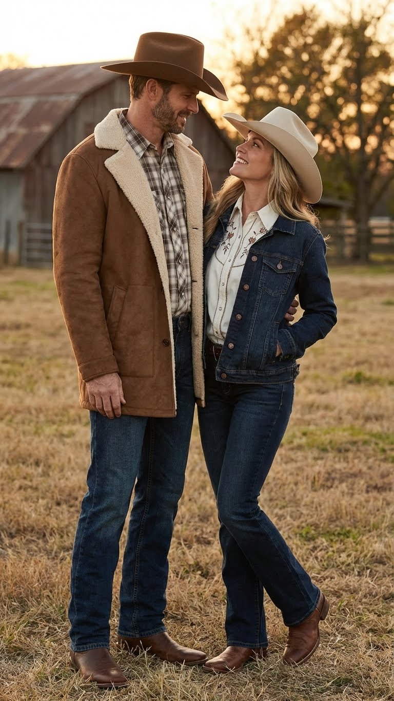 Men’s Brown Western Faux Suede Blazer Coat – Cowboy Style Long Jacket for Wedding, Party and Special Events