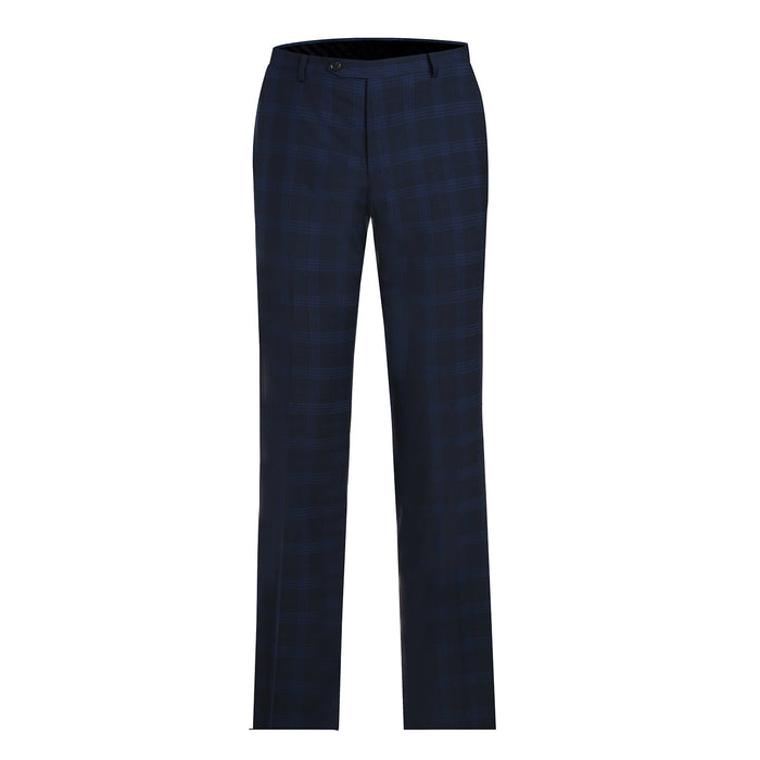 Men's Slim Fit Wool Blend Stretch Checked Suit by Renoir