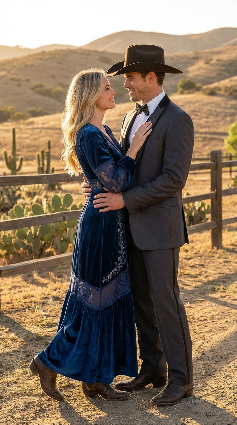 Charcoal Gray Western Tuxedo for Men | Classic Three Piece Formal Wedding and Evening Cowboy Tuxedo Suit With Trim Peak Lapel