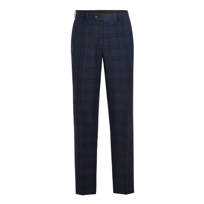 Men's Slim Fit Stretch Checked Suit by Renoir