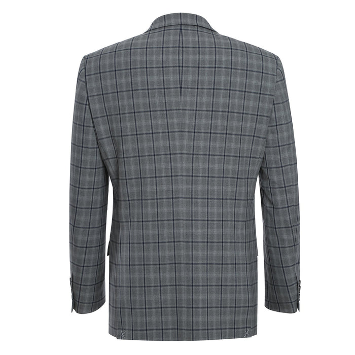 Men's Slim Fit Stretch Checked Suit by Renoir