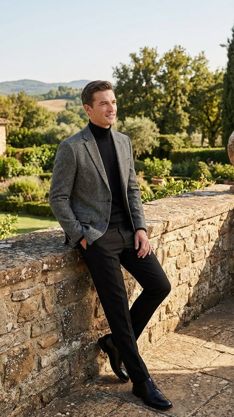 Men’s Grey Tweed Herringbone Sport Coat - Gray Mens Blazer Suit Jacket