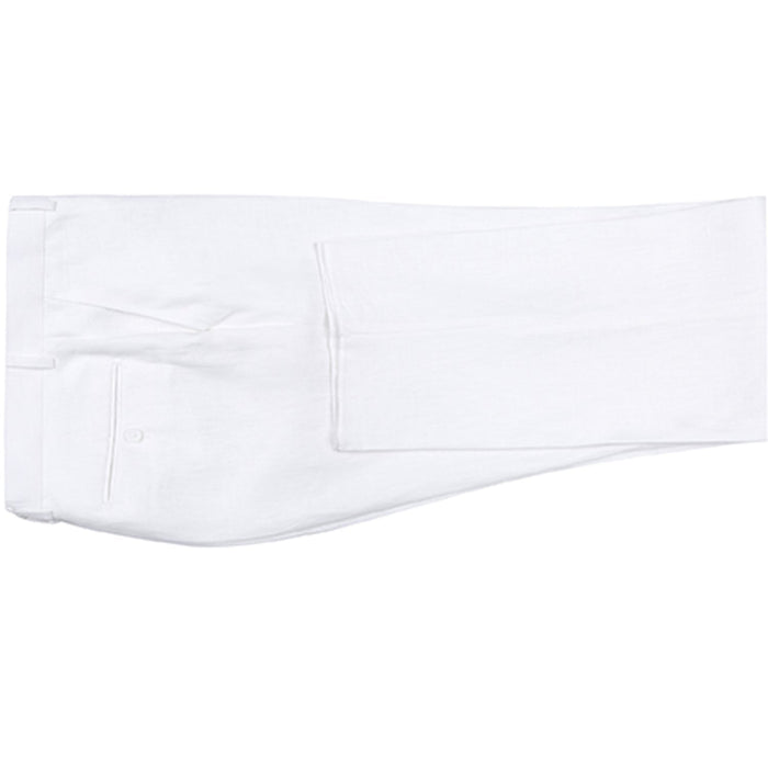Men's White Linen Suit with Notch Lapel