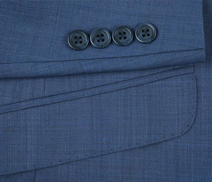 Wool Slim Fit 2 Piece Suit in Blue