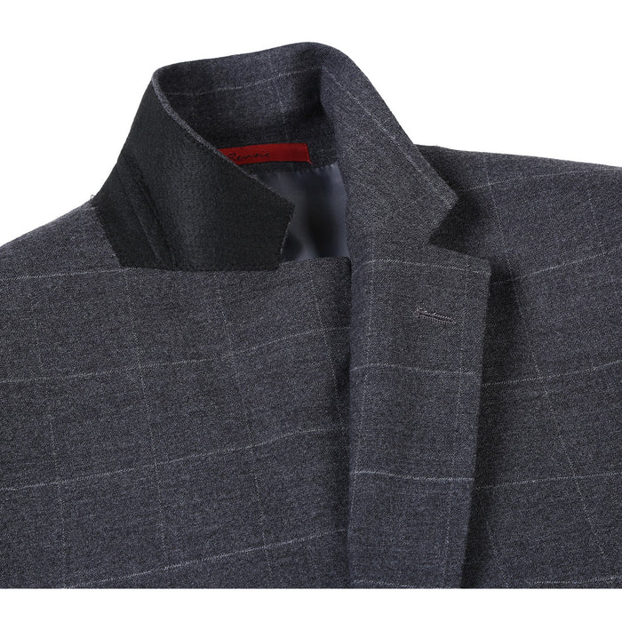 Men's Slim Fit Checked Suit by Renoir