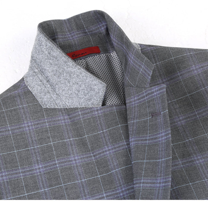 Men's Classic Fit Checked Suit by Renoir