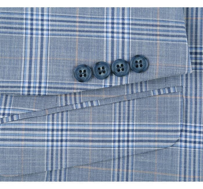Slim Fit Stretch Windowpane Suit by Renoir