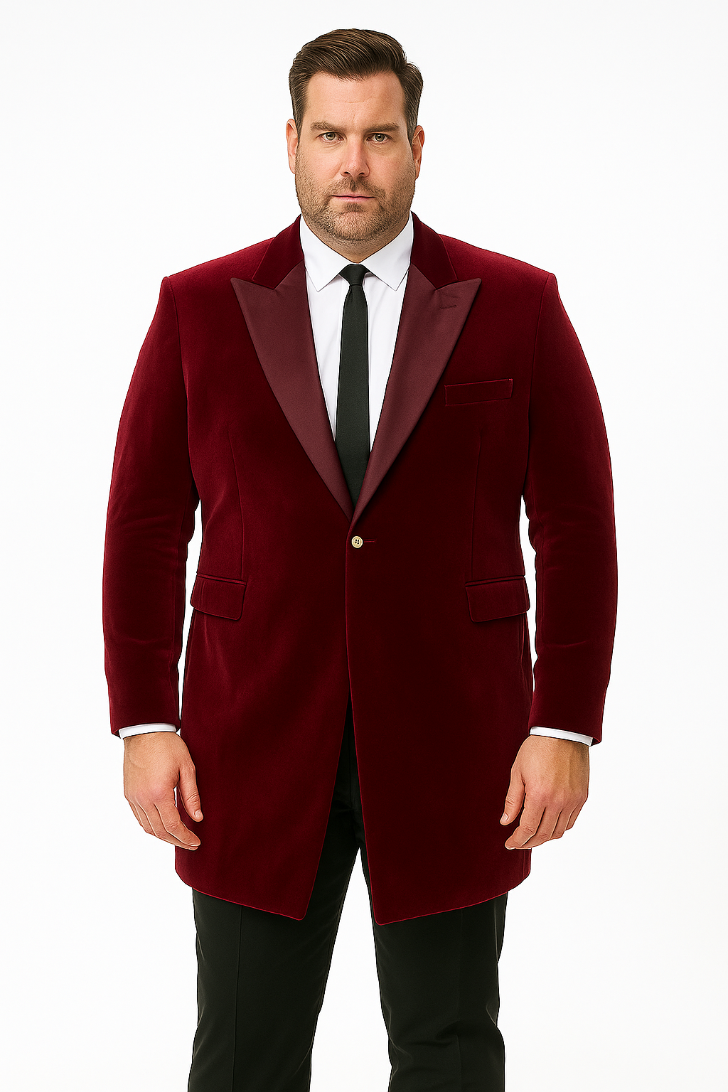 Men’s Burgundy Tuxedo in  Velvet  Long Blazer – Victorian Cutaway Tuxed  Suit 1920s Gangster Style Long Jacket with Black Pants
