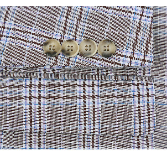 Men's Slim Fit 2-Piece Check Suit Renoir