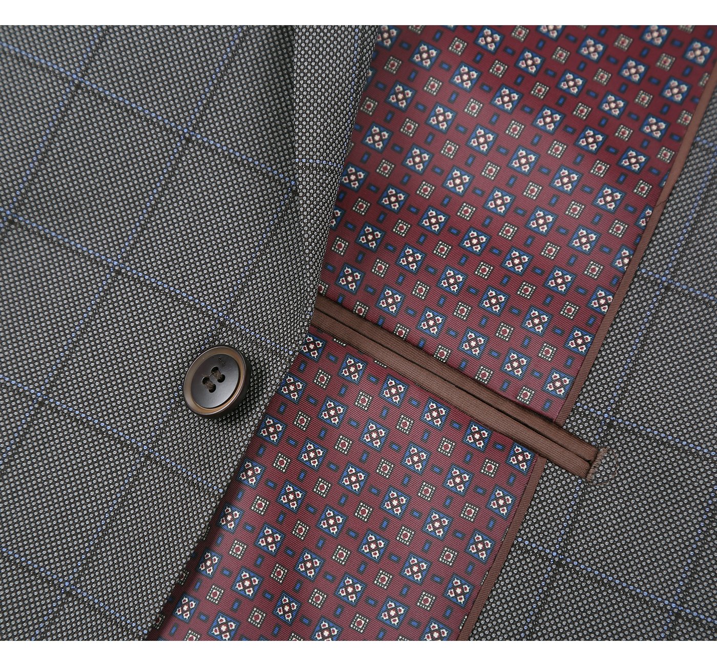 Men's Windowpane Check Two Piece Classic Suit