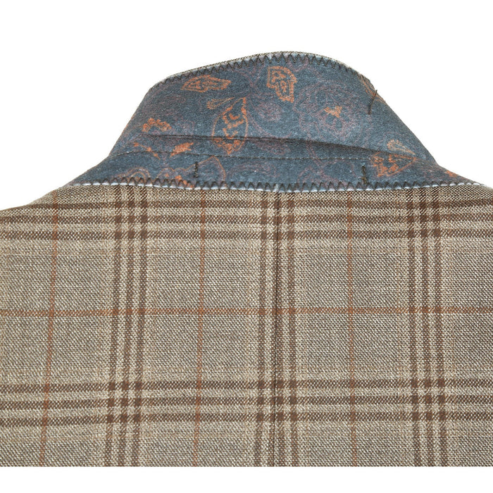 Men's Slim Fit Wool Checked Suit by Renoir