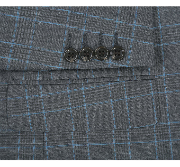 Men's Classic Fit Two Piece Windowpane Suit