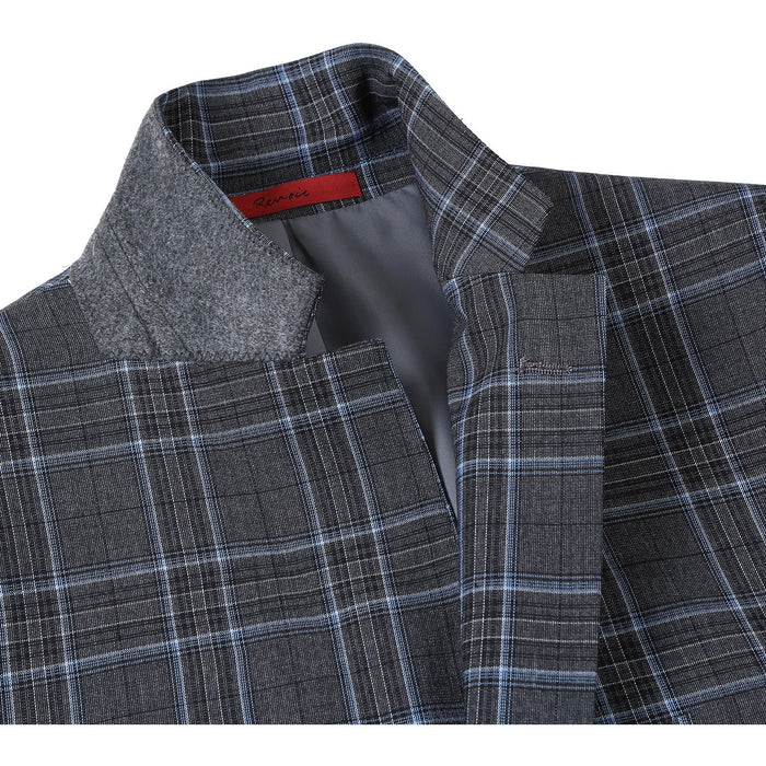 Men's Slim Fit Checked Suit by Renoir