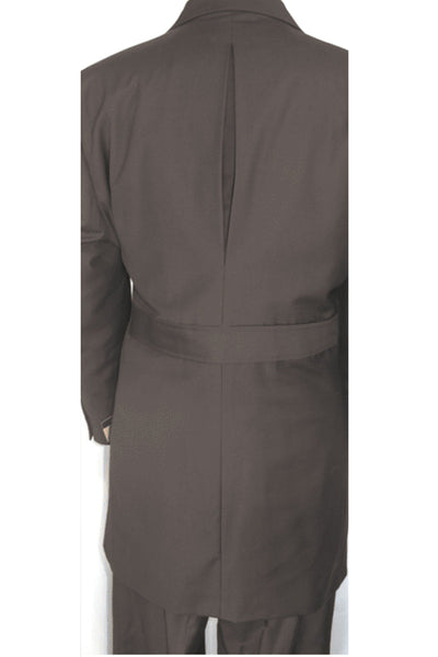 4 Button Double Breasted Brown Vest Suit