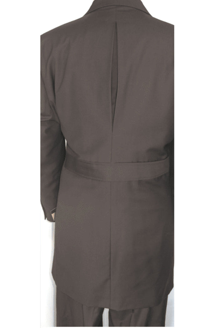 4 Button Double Breasted Brown Vest Suit