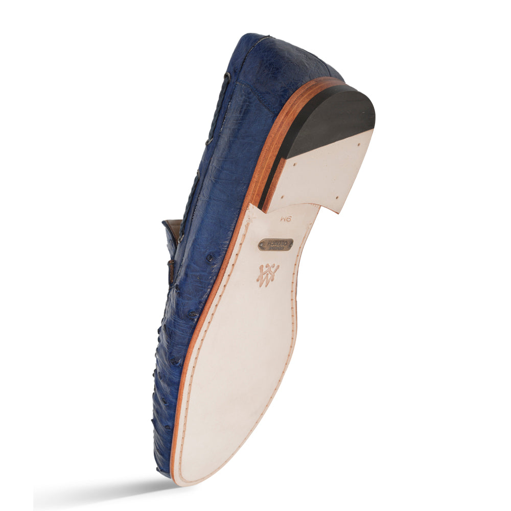 Mezlan Ostrich Leather Moccasin Slip-On Loafers