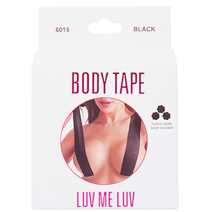 LUV ME LUV Body Tape with Nipple Covers – Black, Nude, Mocha, Clear