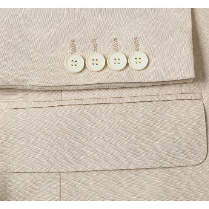 Men's Tan Slim Fit Linen Suit 2-Piece by Renoir
