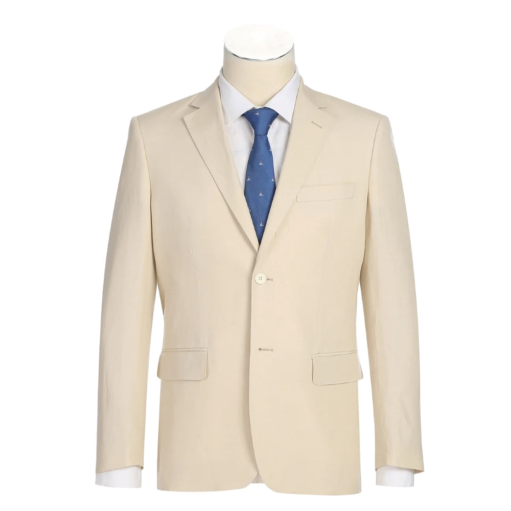 Men's Tan Slim Fit Linen Suit 2-Piece by Renoir
