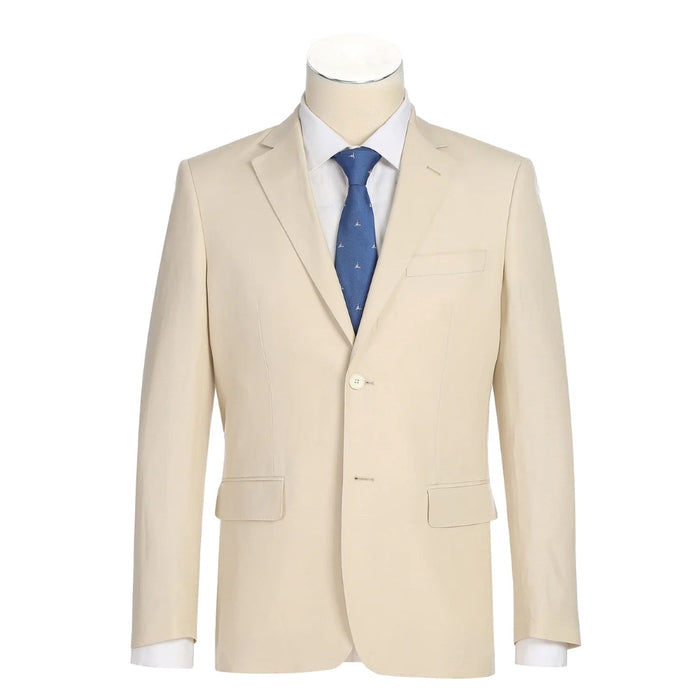Men's Tan Slim Fit Linen Suit 2-Piece by Renoir
