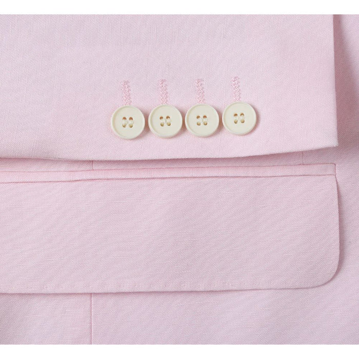 Men's Pink Slim Fit Linen Suit 2-Piece