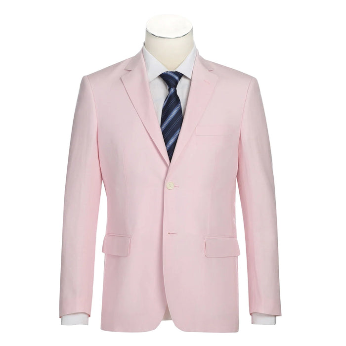 Men's Pink Slim Fit Linen Suit 2-Piece