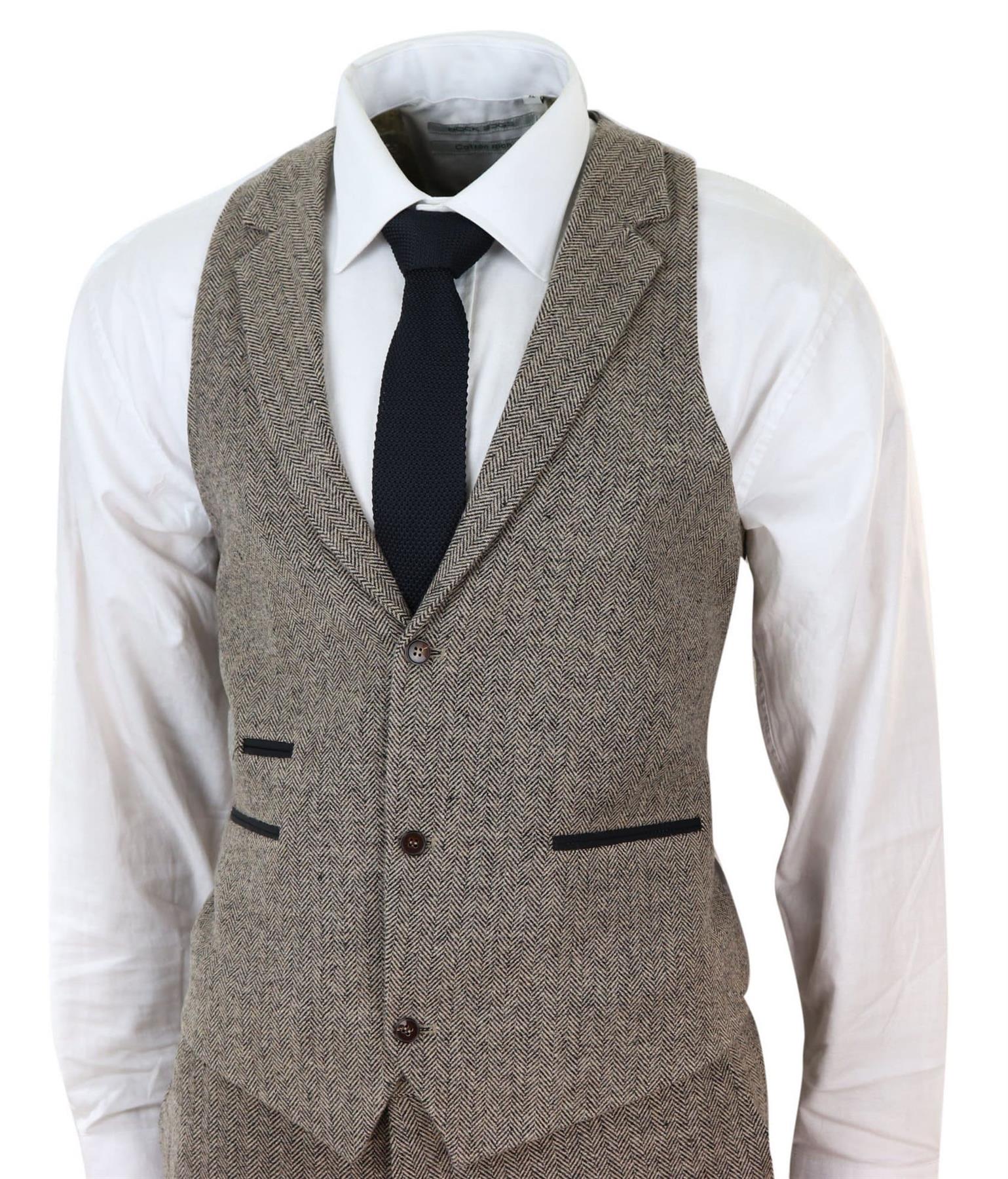 Classic Peaky Blinders Inspired Suit – Oak Brown 3-Piece Herringbone Tweed